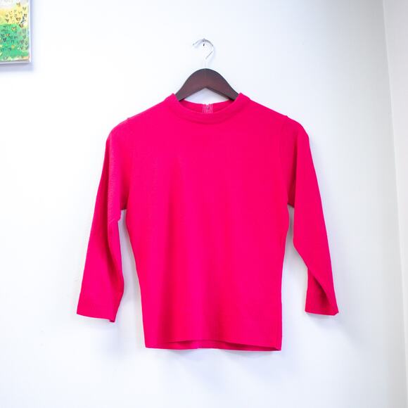 Vintage 80s Hot Pink Sweater Size XS - Picture 1 of 6